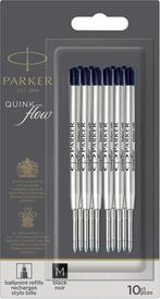 10 Parker QuinkFlow balpenvullingen zwart medium, Diversen, Schrijfwaren, Nieuw, Verzenden