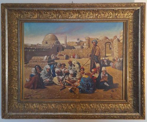 Orientalist painting - Outside Cairo, Antiek en Kunst, Kunst | Niet-Westerse kunst