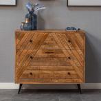 Dressoir Mangohout Fiona 90 cm, Verzenden, Nieuw, Overige houtsoorten, Industriële meubels