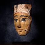 Oud-Egypte polychrome enorme houten begrafenismasker samen