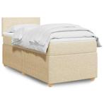 vidaXL Boxspring met matras stof crèmekleurig 80x200 cm, Huis en Inrichting, Eenpersoons, Verzenden, Nieuw, 80 cm