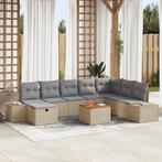 vidaXL 9-delige Tuinbankenset met kussens poly rattan beige, Tuin en Terras, Tuinsets en Loungesets, Verzenden, Nieuw, Rotan