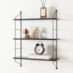 [en.casa] Wandrek Ösel 63,5x48x15 cm marmer zwart, Huis en Inrichting, Woonaccessoires | Wandplanken en Boekenplanken, Verzenden