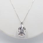 Hanger - 18 karaat Witgoud - 2.85ct. tw. Saffier - Diamant -