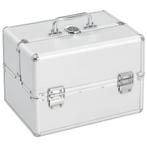 vidaXL Make-up koffer 22x30x21 cm aluminium zilverkleurig, Sieraden, Tassen en Uiterlijk, Toilettassen, Verzenden, Nieuw