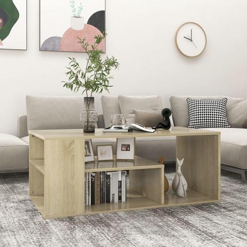 vidaXL Salontafel 100x50x40 cm bewerkt hout sonoma, Huis en Inrichting, Tafels | Salontafels, 100 tot 150 cm, Nieuw, Overige houtsoorten