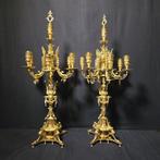 Kaarsenhouder (2) - Verguld brons - Exclusive kandelaars, Antiek en Kunst, Antiek | Klokken
