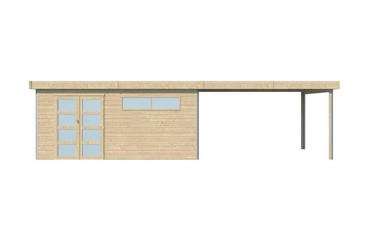 Woodlands Blokhut Kasuko Met Overkapping En Dakisolatie 885, Tuin en Terras, Tuinhuizen