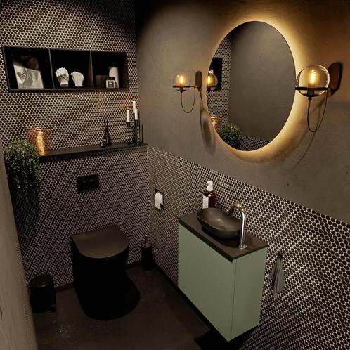 MONDIAZ FOWY toiletmeubel 50cm kleur army. Waskom positie, Doe-het-zelf en Verbouw, Sanitair, Bad, Nieuw, Ophalen of Verzenden
