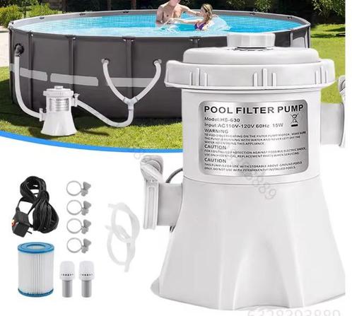 Elektrische Filterpomp 330 GPH | Klein Zwembad | 2 Patronen, Tuin en Terras, Zwembad-toebehoren, Nieuw, Verzenden