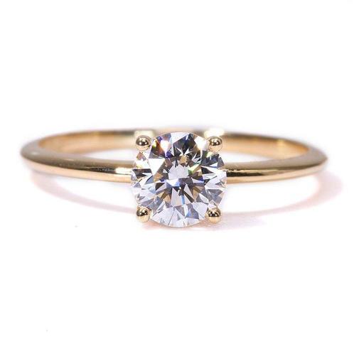 Ring - 18 karaat Geel goud -  0.70ct. tw. Diamant, Sieraden, Tassen en Uiterlijk, Antieke sieraden