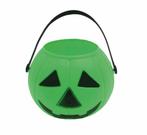 Groene Halloween Snoep Emmer Pompoen 15cm, Hobby en Vrije tijd, Feestartikelen, Verzenden, Nieuw