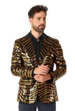 Goud Zwart Tijger Paillet Blazer Heren OppoSuits, Verzenden, Nieuw