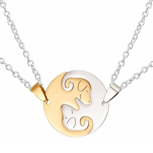 Fako Bijoux® - Vriendschapsketting - RVS - Hond - Yin Yang -, Sieraden, Tassen en Uiterlijk, Kettingen, Verzenden