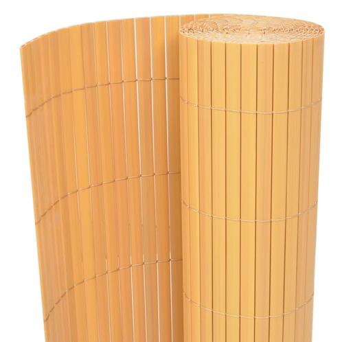 vidaXL Tuinafscheiding dubbelzijdig 90x500 cm PVC geel, Tuin en Terras, Schuttingen, Nieuw, Kunststof, Minder dan 1 meter, Verzenden