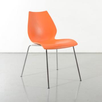 Kartell Maui design kantinestoel, oranje, 4-poot onderstel