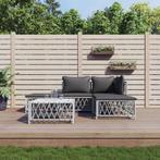 vidaXL 5-delige Loungeset met kussens staal wit, Verzenden, Nieuw, Rvs, Loungeset