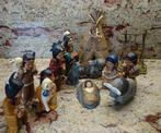 Beeldje - Lot van drie kerstgroepen (21) - Aardewerk, Hout