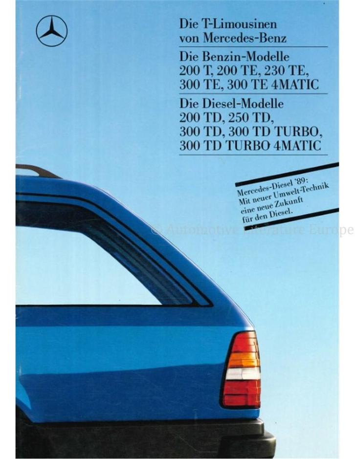 1989 MERCEDES BENZ E KLASSE T BROCHURE DUITS, Boeken, Auto's | Folders en Tijdschriften