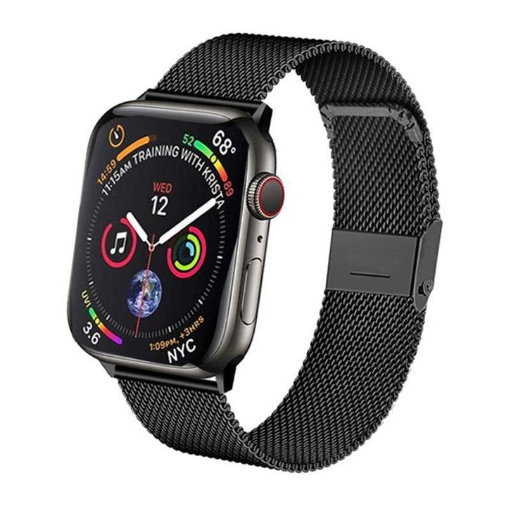 Apple Watch Milanese Bandje Zwart 42/41/40/38mm, Telecommunicatie, Wearable-accessoires, Nieuw, Ophalen of Verzenden