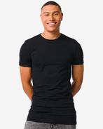 HEMA Heren t-shirt slim fit o-hals extra lang zwart, Verzenden, Nieuw