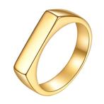 18K gold plated Stainless steel finger ring, Intensity - 5.5, Sieraden, Tassen en Uiterlijk, Verzenden