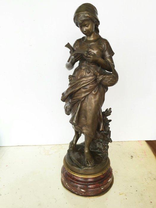 Mathurin Moreau (1822-1912) - sculptuur, Reading Girl - 63, Antiek en Kunst, Antiek | Keramiek en Aardewerk