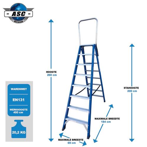 ASC Pro-Line Dubbele Trap (NIEUW !), Doe-het-zelf en Verbouw, Ladders en Trappen, Trap, Nieuw, Verzenden