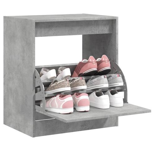 vidaXL Schoenenkast 60x42x69 cm bewerkt hout betongrijs, Huis en Inrichting, Kasten | Schoenenrekken, Nieuw, Verzenden