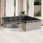 vidaXL 13-delige Loungeset met kussens poly rattan, Verzenden, Nieuw, Rotan, Loungeset