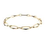 Gouden closed for ever schakel armband | 21 cm, Sieraden, Tassen en Uiterlijk, Armbanden, Ophalen of Verzenden, Gebruikt, Overige kleuren