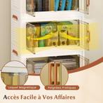 Opbergbox met deksel - Opbergdoos - 4x70L - Wit - COSTWAY, Huis en Inrichting, Woonaccessoires | Overige, Verzenden, Zo goed als nieuw