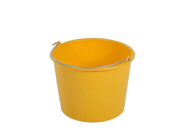 Eco-bouwemmer 12 liter met gegalv. draagbeugel geel, Diversen, Overige Diversen, Nieuw, Ophalen of Verzenden