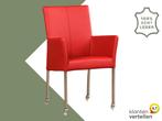 Leren eetkamerstoel Comfort met wieltjes en armleuning -, Huis en Inrichting, Stoelen, Overige kleuren, Nieuw, Leer, Ophalen of Verzenden