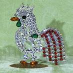 Beeldje - Gallo - Messing, Swarovski-kristal