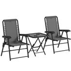 Bistro Set 3-delig Van Staal Weerbestendig Tuinmeubel Set Me, Verzenden, Nieuw