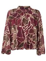 Top Blouson Benthe Bordeaux, damestop met lange mouwen, Kleding | Dames, Tops, Verzenden, Nieuw