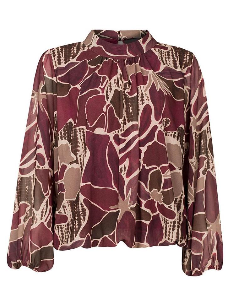 Top Blouson Benthe Bordeaux, damestop met lange mouwen, Kleding | Dames, Tops, Verzenden