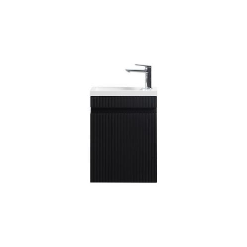 Fonteinmeubel Yuki 40cm mat zwart inclusief wastafel glans, Doe-het-zelf en Verbouw, Sanitair, Verzenden