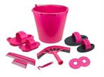 Poetsset van 10 items in emmer roze, Ophalen of Verzenden