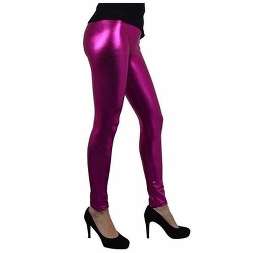 Dames carnaval verkleed legging - metallic roze - glanzend.., Hobby en Vrije tijd, Feestartikelen, Ophalen of Verzenden