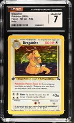 Pokémon - 1 Graded card - Dragonite Holo, Fossil 4/62 First, Hobby en Vrije tijd, Verzamelkaartspellen | Pokémon, Nieuw