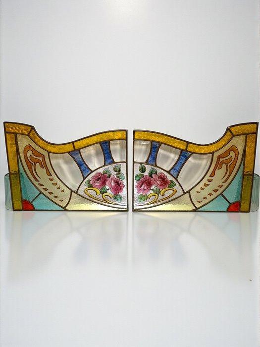 Art Nouveau Glas-in-loodraam (2) - 1910-1920 - Amsterdam, Antiek en Kunst, Kunst | Designobjecten