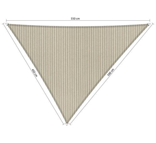 Schaduwdoek driehoek ongelijkzijdig 4,5x5x5,5 Sahara sand, Tuin en Terras, Schaduwdoeken, Nieuw, Ophalen of Verzenden