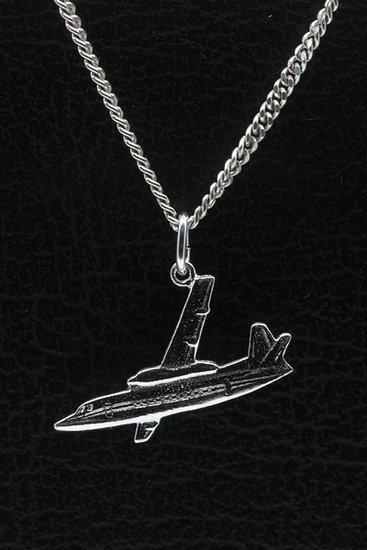 Zilveren Fokker vliegtuig ketting hanger, Sieraden, Tassen en Uiterlijk, Kettinghangers, Verzenden