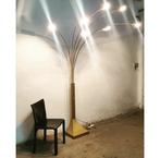 Staande lamp - Opvouwbare ventilator - Messing, Metaal, Antiek en Kunst, Antiek | Lampen