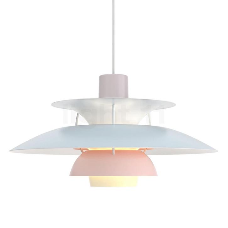 Louis Poulsen PH 5 Hanglamp, oestergrijs/blauw/roze, Huis en Inrichting, Lampen | Hanglampen, Nieuw, Verzenden