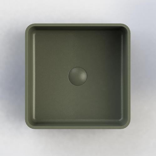 Opbouw Waskom Arcqua Case Vierkant 37x37 cm Mat Groen, Huis en Inrichting, Badkamer | Badkamermeubels, 25 tot 50 cm, Overige typen