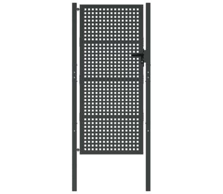 Tweedekansje: Poort 105x225cm Staal Antraciet | OP = OP, Tuin en Terras, Tuinhekken en Hekwerk, Met poort, Nieuw, IJzer, Tuinhek