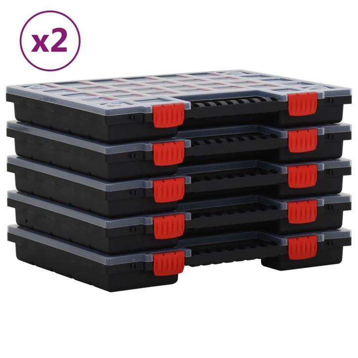 vidaXL Assortimentsdozen 10 st 40x30x5 cm polypropeen, Doe-het-zelf en Verbouw, Gereedschapskisten, Nieuw, Verzenden